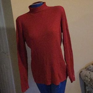 Deep red sweater